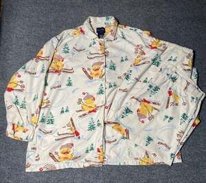 Nick & Nora Flannel Pajama Set Women’s  XXL Skiing Rubber Ducks
